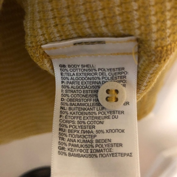 The North Face Mustard Long Sleeve Striped Tee with Button Detail Women’s M - Picture 7 of 8